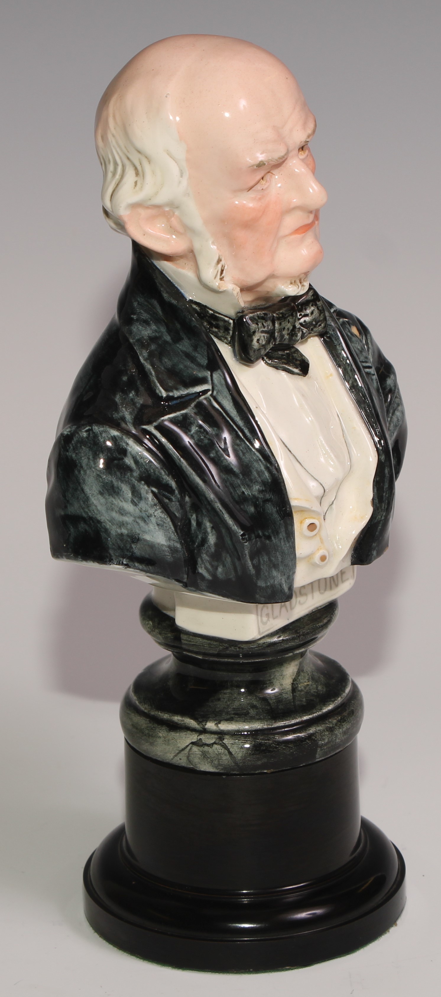 British Political History - an Austrian pottery portrait bust, of William Ewart Gladstone (1809 - - Image 4 of 6