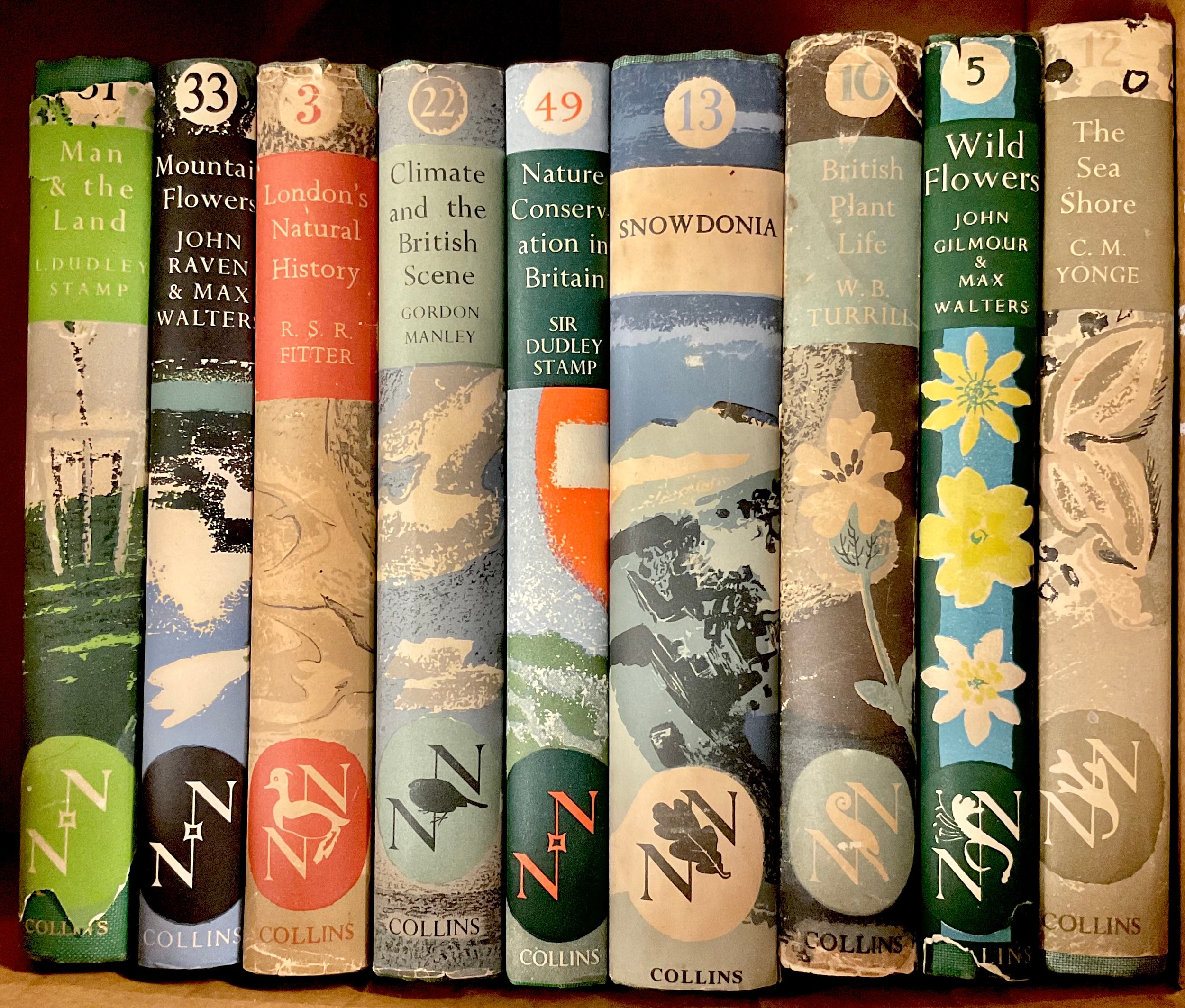 The New Naturalist, nine volumes, London's Natural History, Wild Flowers, British Plant Life, The