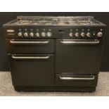 A Flavel Cookmaster duel fuel range cooker, in black finish.