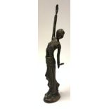 Demétre Chiparus (1886-1947) , after, a bronze figure as an Art Deco Dancer, Footsteps, unmarked,