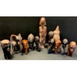 Tribal Art - African Art - various hardwood busts; elephants; gourd; etc