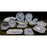 A Spode Italian pattern dinner service, for six, comprising dinner plates, dessert plates and bowls,