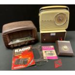 A Bakelite Strad model 511 AC mins radio; a Bush TR82C radio; a Hirchmann Antenna Rotor; a