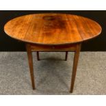 A 19th century mahogany Pembroke table, oval top, drawer to frieze, square legs, 72cm high, 74cm