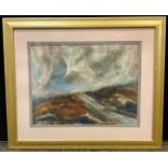 Christine Heath (20th century) Snow Storm on the North Yorkshire Moors, signed, dated 96, Pastel,