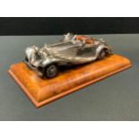 Automobilia - a 925 silver model, Mercedes 500H Motorcar, leather seats, rubber tyres, marked 925