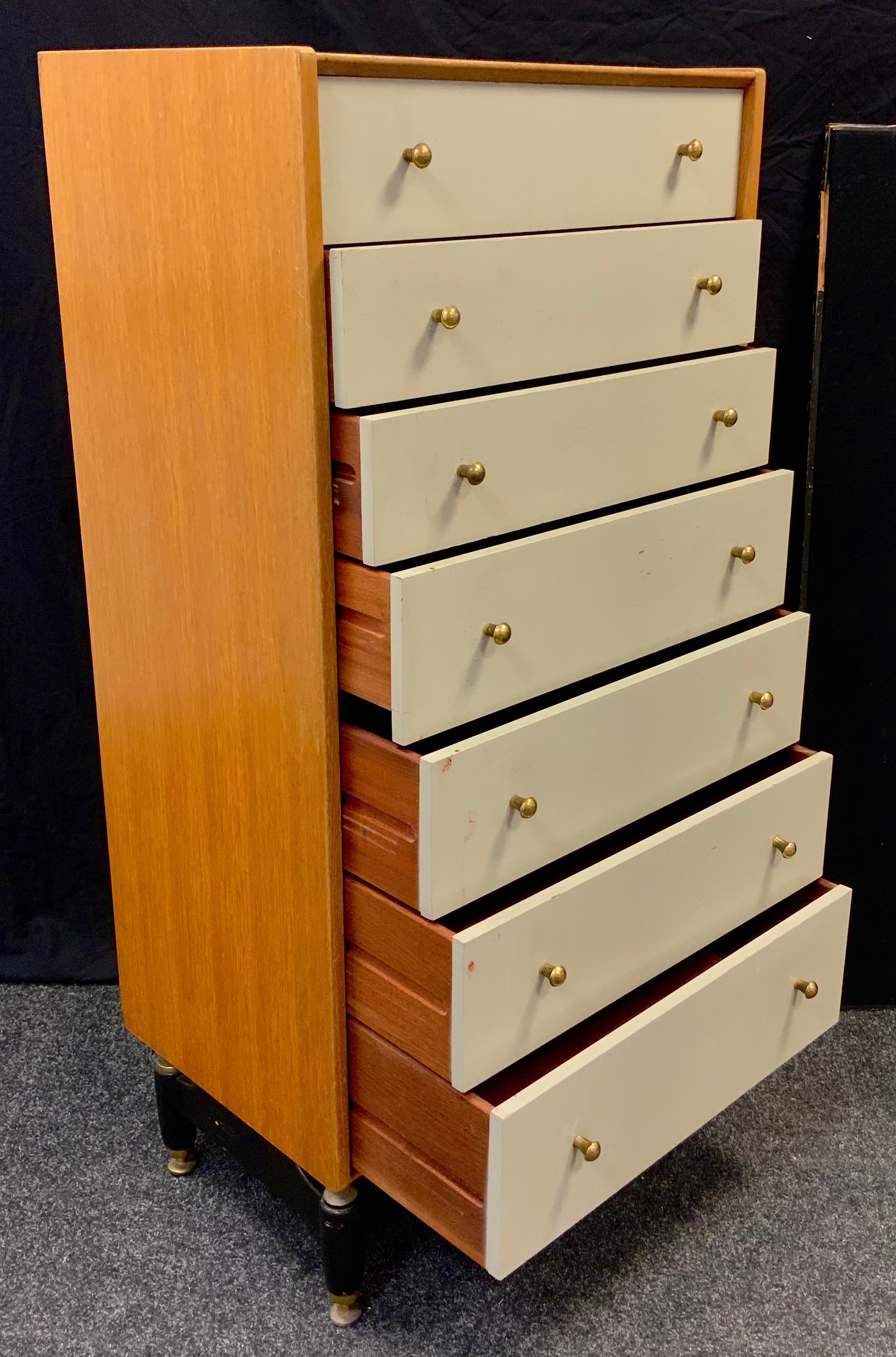 A G-Plan, Librenza model, oak tall boy chest of seven drawers, mid 20th century, 128cm tall x 60.5cm - Image 2 of 3