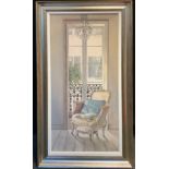 Adelene Fletcher, by and after, 'The Window seat', lithographic print on canvas laid onto board,