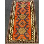 A Qashgai Kilim rug, 280cm x 160cm.