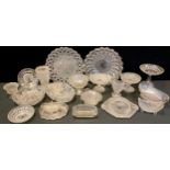 Sowerby, Davidson and Pres Moulded Glassware - comports, pedestal bowls, serving plates; jugs, etc