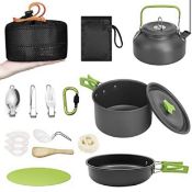 Lightweight Camping Cookware Kit, 16Pcs Portable Outdoor Cookset RRP £45