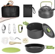 Lightweight Camping Cookware Kit 16Pcs Portable Outdoor Cookset RRP £45