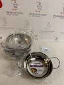 Set of 6 Stainless Steel Balti Bowls