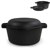 AyaHome Preseasoned Cast Iron Skillet Large 4.8L and 1.8L Lid RRP £39.99