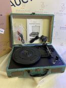 Suitcase Design Bluetooth Record Player, Built-In Stereo Speakers RRP £46.99