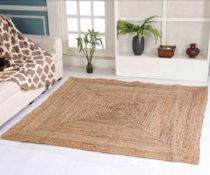 Second Nature Dhaka Large Hand Woven with Natural Indian Jute, 180 x 180cm RRP £139