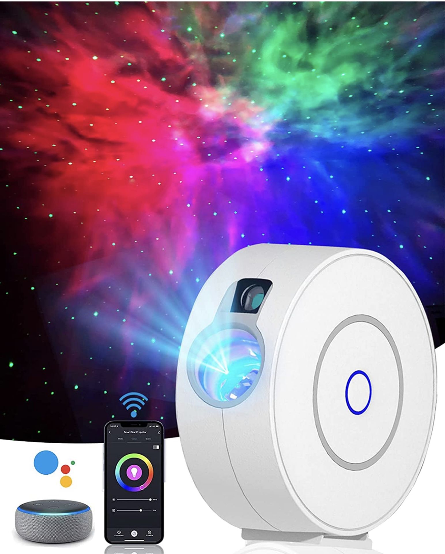 Star Projector, LED Galaxy Projector, Light With App Control RRP £48.99