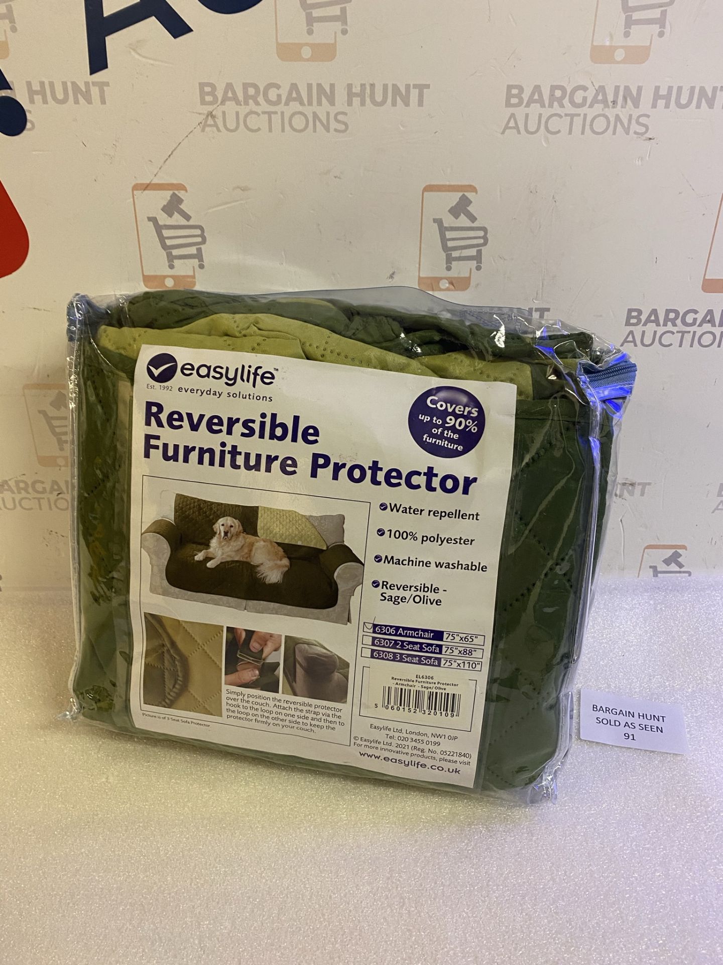 Reversible Water Repellent Furniture Protector, Sage/ Olive