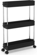 Spacekeeper Slim Storage Carts, set of 3 (colours may vary) RRP £60 in total