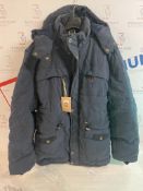 R RUNVEL Men's Winter Thicken Parka Coat Warm Fleece Jacket RRP £59.99