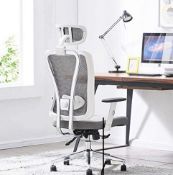 Allguest Office Chair Home Computer Chair White High Back Ergonomic RRP £179.99