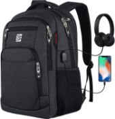Laptop Backpack with USB Charging&Headphone Port, Water Resistant