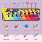 sanlinkee Piano Mat for Kids,Musical Dance Mat Keyboard with 45+ Sounds