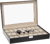 24 Watch Display Storage Box Jewelry Collection Case Organiser