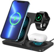 Wireless Charging Station, KOOPAO 3-in-1 Foldable Fast Wireless Charger RRP £34.99