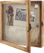 BELLE VOUS Shadow Box Picture Frame - 25.8 x 25.8cm Wall/Tabletop Glass Door