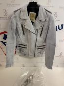 Aviatrix Women's Real Leather Cross-Zip Multi-Zip Biker Jacket XL RRP £79.99