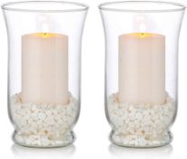 Set of 12 Glass Pillar Candle Holders Hurricane Candle Holder RRP £144
