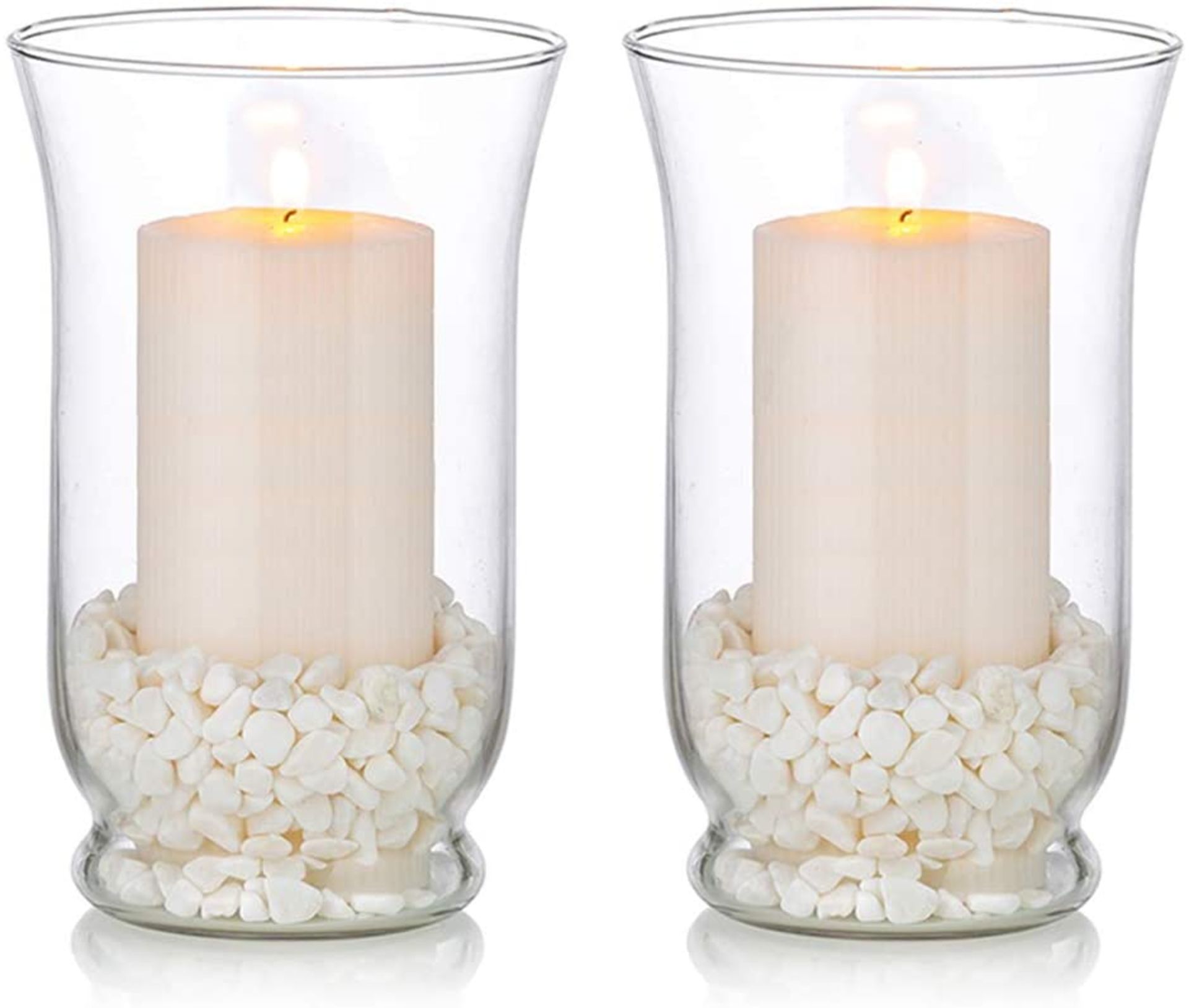 Set of 12 Glass Pillar Candle Holders Hurricane Candle Holder RRP £144