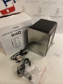 iceQ 4 Litre Small Mini Fridge Cooler & Warmer | Stainless Steel/Black RRP £34.99