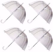 RRP £128 GadgetKing 16 x Umbrellas Dome Birdcage Transparent PVC Wedding Brolly, RRP £8 Each