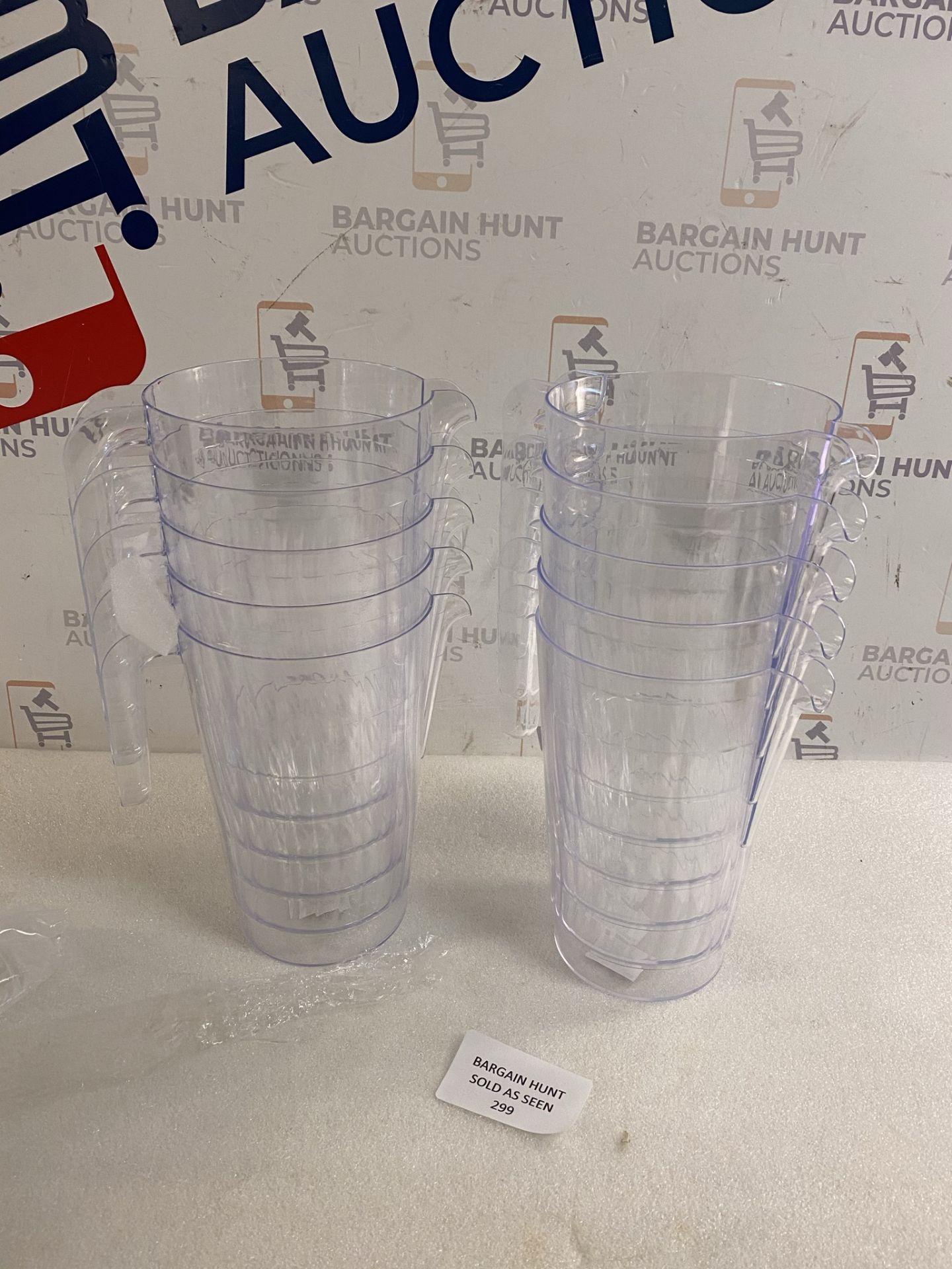 Set of 10 Elegant Jug, Hard Clear Plastic - Image 2 of 2