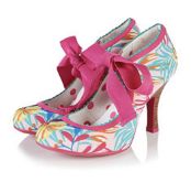 RRP £60 Ruby Shoo Willow High Heels with Comfort Insole Pink with Extra Jade Ribbon, UK 7