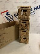 Natural Hyacinth 4 Drawer Handwoven Tower Storage Unit