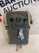 ComfyDegree Waterproof Baby Travel Bag Rucksack w/ Pacifier Holder, USB Port