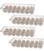 Yesland 4 Pack Refrigerator Egg Storage Bins with Handle and Lid