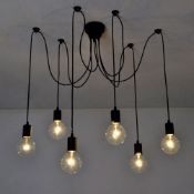 6 Arms(Each with 1.7m Wire) Chandelier Pendant Lights Spider Lamp Antique Classic Edison Lamp