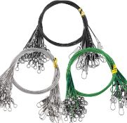 RRP £210 set of 35 Poufu Fishing Leader Wire 60pcs Strengthen Stainless Steel with swivels and Snap