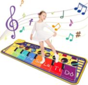 Sanlinkee Piano Mat for Kids,Musical Dance Mat Keyboard with 45+ Sounds, 3D Colorful Keys