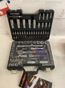 Workpro 108-Piece Drive Sockets Set with Bits Set Ratchet Wrench RRP £54.99