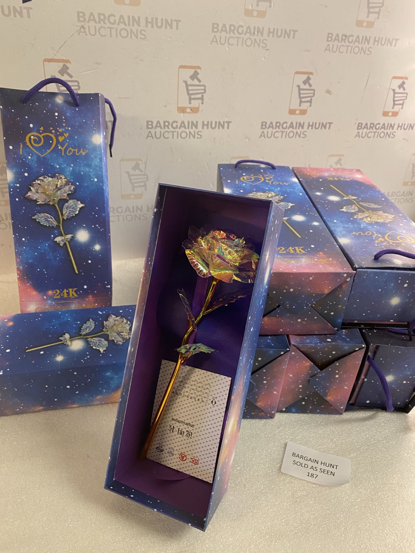 RRP £48 set of 6 x 24k Gold Colorful Galaxy Rose, Artificial Forever Rose Flower , Infinity Rose - Image 3 of 3