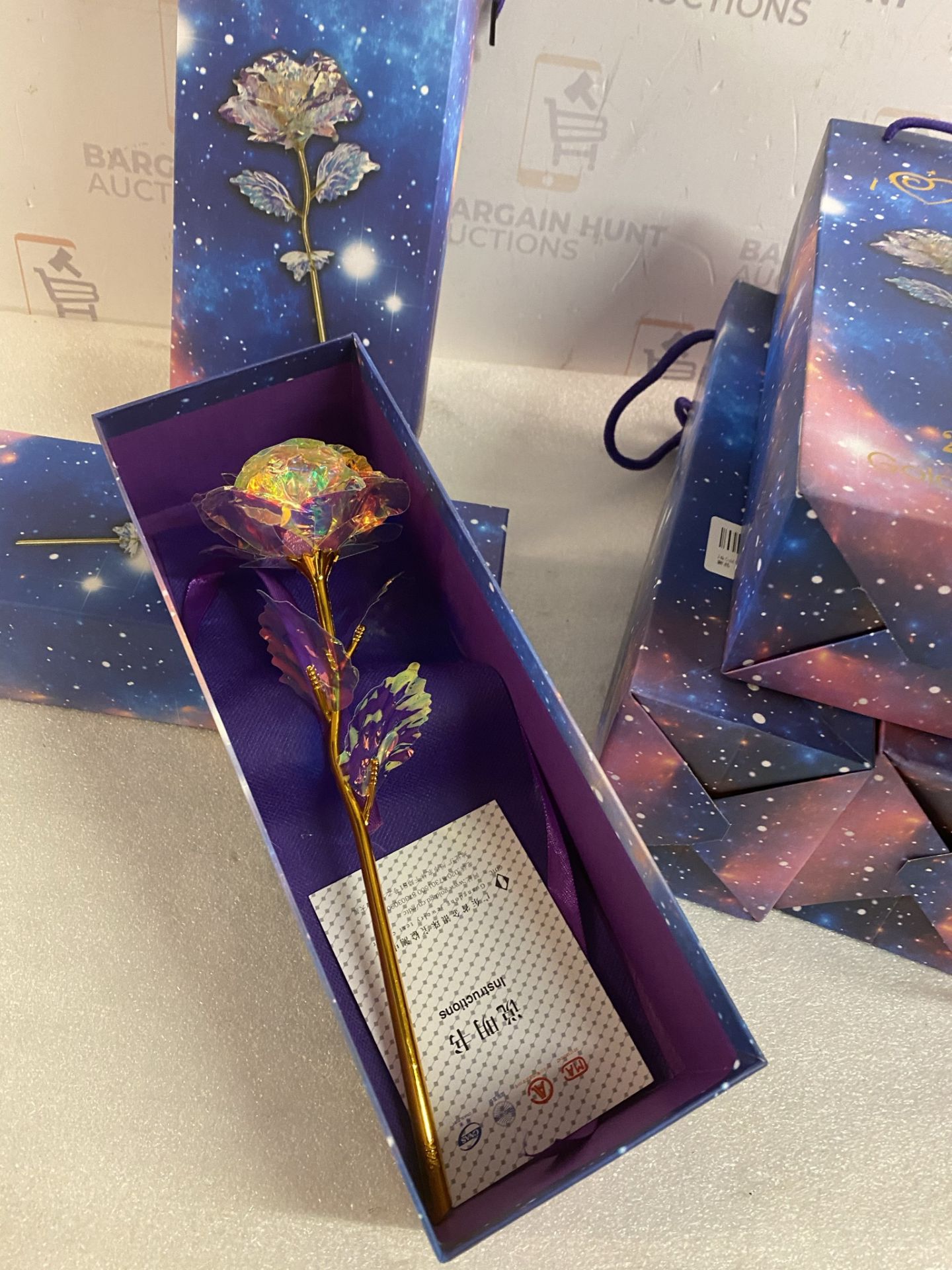 RRP £48 set of 6 x 24k Gold Colorful Galaxy Rose, Artificial Forever Rose Flower , Infinity Rose - Image 2 of 3