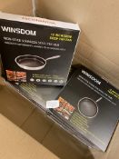 RRP £240 set of 6 WINSDOM Stainless Steel Large Induction Deep Frying Pans RRP £40 Each