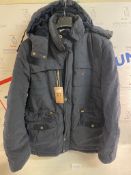 R RUNVEL Men's Winter Thicken Parka Coat Warm Fleece Jacket, M RRP £59.99