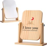 RRP £96 set of 8 x Dual-Purpose Wooden Plaque with Mirror Perfect Anniversary Keepsake Gifts