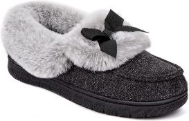 RRP £95 set of 5 VeraCosy Women's Knitted Fluffy Memory Foam Moc Warm Slippers with Bow